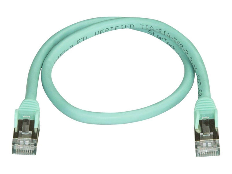 StarTech.com 0.5m Aqua Cat6a / Cat 6a Shielded Ethernet Patch Cable 0.5 m - patch cable - 50 cm - aqua - 0.5 meter