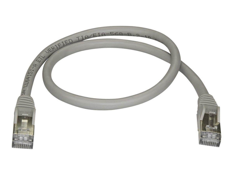 StarTech.com 0.5m Gray Cat6a / Cat 6a Shielded Ethernet Patch Cable 0.5 m - patch cable - 50 cm - grey - Grau - 0.5 meter