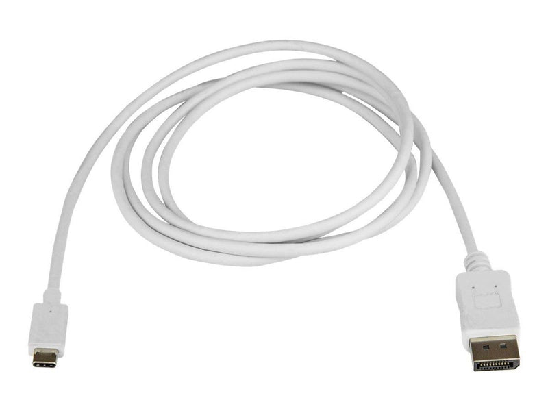 StarTech.com 6 ft / 1.8m USB C to DisplayPort Cable - 4K 60Hz - White - external video adapter - STM32F072CBU6