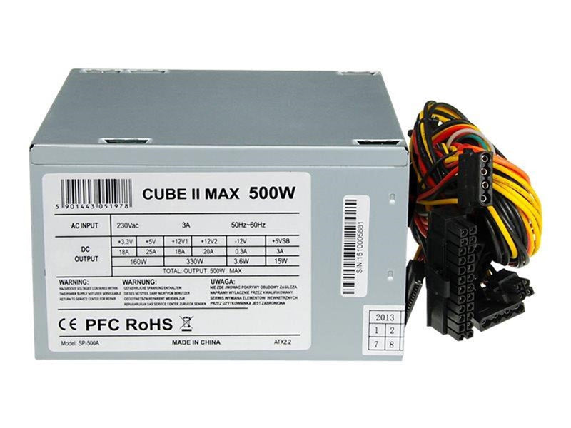 iBOX CUBE II Netzteile - 500 Watt - 120 mm - ATX 2.2 - 80 Plus
