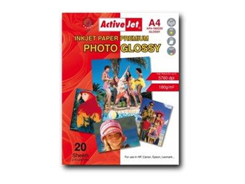 ActiveJet Papier blyszczacy Activejet AP4-180G20 (A4 20 szt