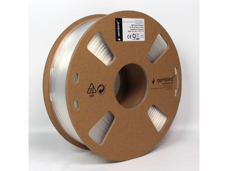Gembird ABS filament - Clear - 1.75mm ø - 1 kg