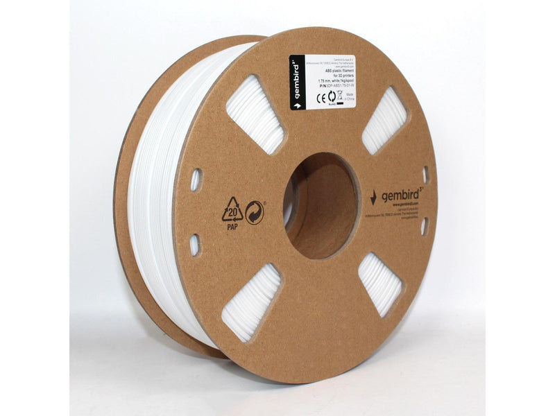 Gembird ABS filament - White - 1.75mm ø - 1 kg