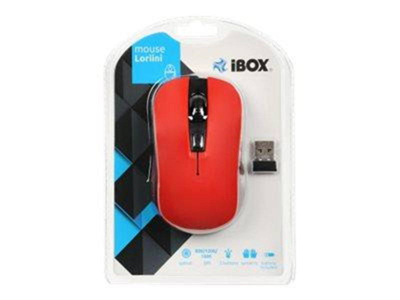 iBOX LORIINI RED - mouse - 2.4 GHz - black red - Maus (Rot)