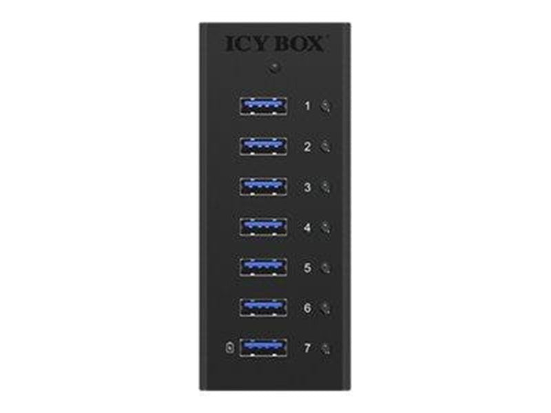 RaidSonic ICY BOX IB-AC618 USB-Hubs - USB 3.2 - 7 - Schwarz