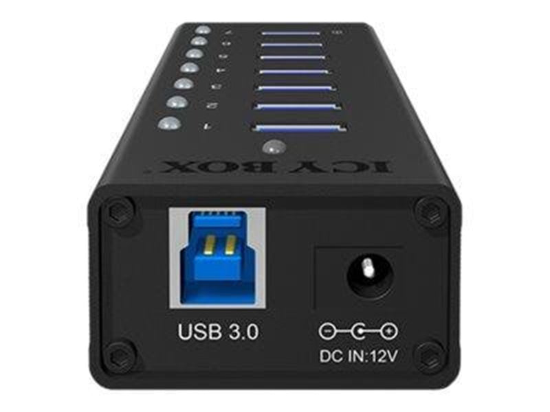 RaidSonic ICY BOX IB-AC618 USB-Hubs - USB 3.2 - 7 - Schwarz
