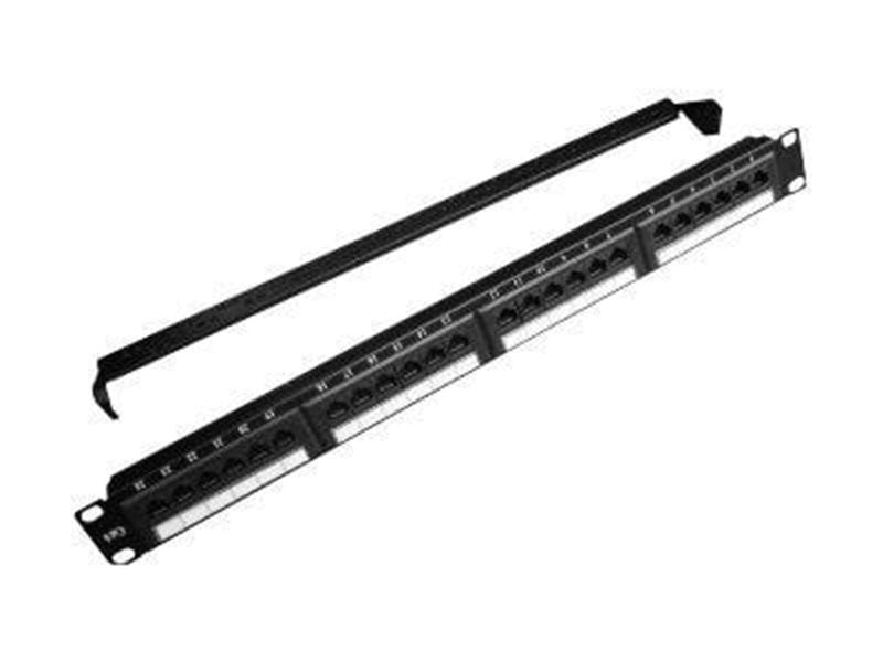 Gembird NPP-C524CM-001 - patch panel with cable management - 1U - 19"