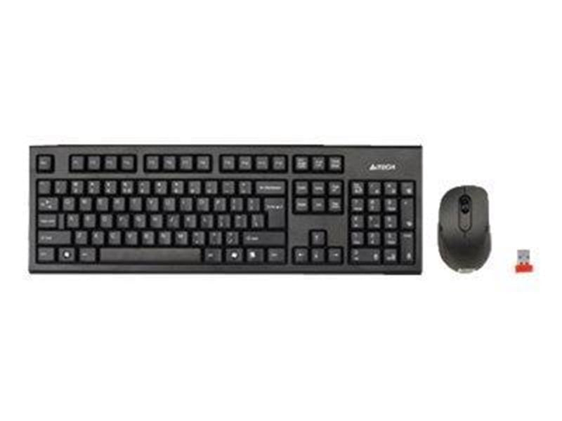 A4Tech V-Track 7100N PADLESS Wireless Desktop - Tastatur & Maus Set - Englisch - Schwarz