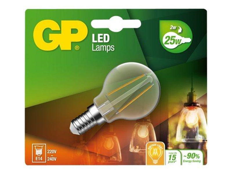 GP LED-Lampe Mini-ball Filament 2,3W/827 (25W) Clear E14