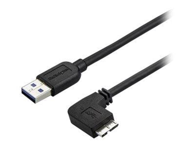StarTech.com 3ft Slim Right-Angle Micro USB 3.0 Cable - M/M - USB 3.1 Gen 1 - USB cable - 1 m