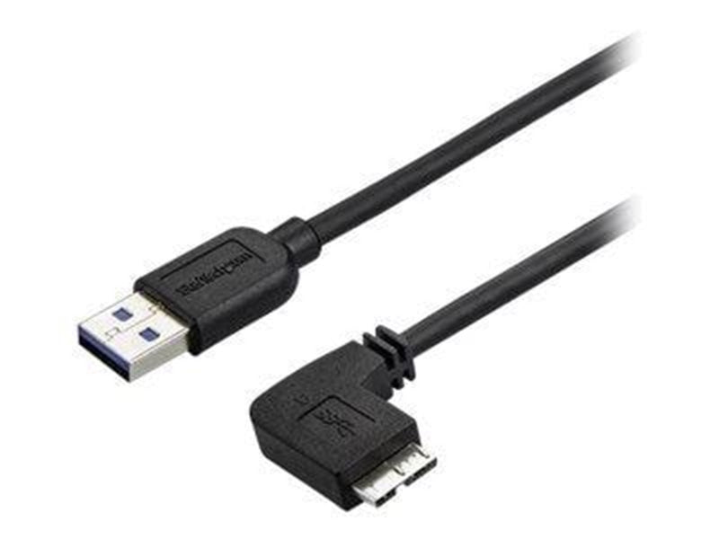 StarTech.com 6ft Slim Right-Angle Micro USB 3.0 Cable - M/M - USB 3.1 Gen 1 - USB cable - 2 m