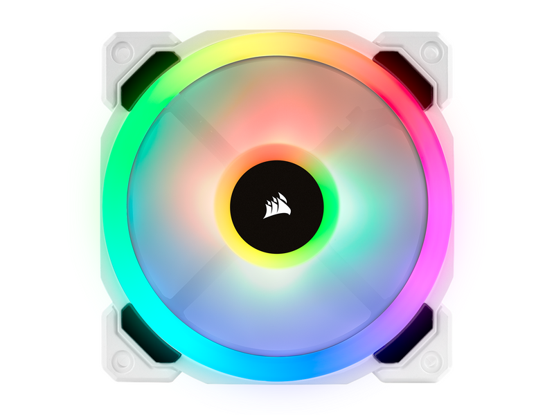 Corsair LL120 RGB Dual Light White 3-pack + Node PRO - Gehäuselüfter - 120mm - Weiß mit RGB-Beleuchtung - 36 dBA