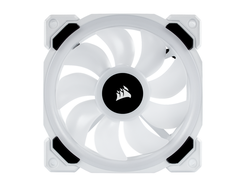 Corsair LL120 RGB Dual Light White 3-pack + Node PRO - Gehäuselüfter - 120mm - Weiß mit RGB-Beleuchtung - 36 dBA
