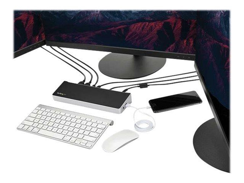 StarTech.com Triple-Monitor 4K USB-C Dock with 5x USB 3.0 Ports - 100W PD - docking station - HDMI DP