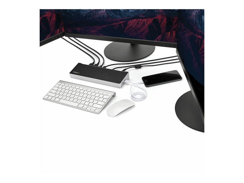 StarTech.com Triple-Monitor 4K USB-C Dock with 5x USB 3.0 Ports - 100W PD - docking station - HDMI DP
