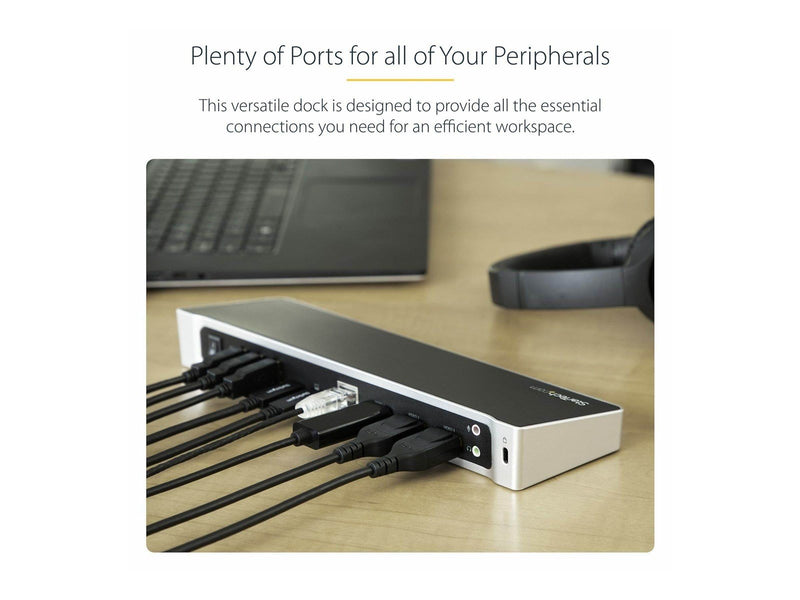 StarTech.com Triple-Monitor 4K USB-C Dock with 5x USB 3.0 Ports - 100W PD - docking station - HDMI DP