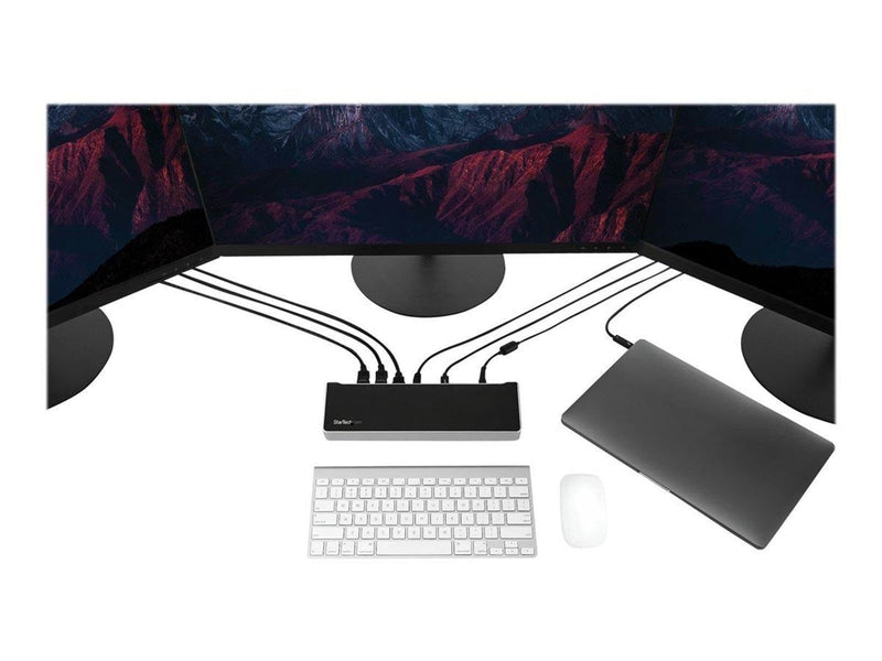 StarTech.com Triple-Monitor 4K USB-C Dock with 5x USB 3.0 Ports - 100W PD - docking station - HDMI DP