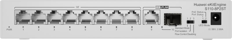 Huawei eKit Switch S110-8P2ST 8x 1GbE RJ45 + 1x 1GbE SFP unmanaged L2
