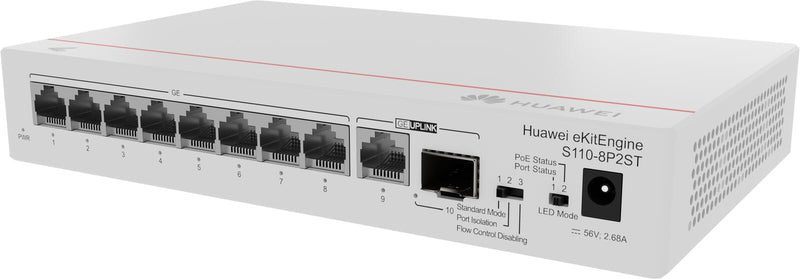 Huawei eKit Switch S110-8P2ST 8x 1GbE RJ45 + 1x 1GbE SFP unmanaged L2