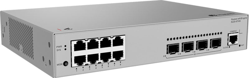 Huawei eKit Switch S220-8T4S 8x 1GbE RJ45 + 4x 1GbE SFP managed L2