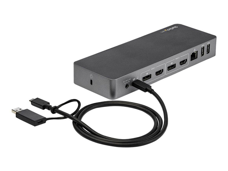 StarTech.com Universal Laptop Docking Station - USB-C & USB 3.0 2x4K 60W PD - docking station - 2 x HDMI 2 x DP