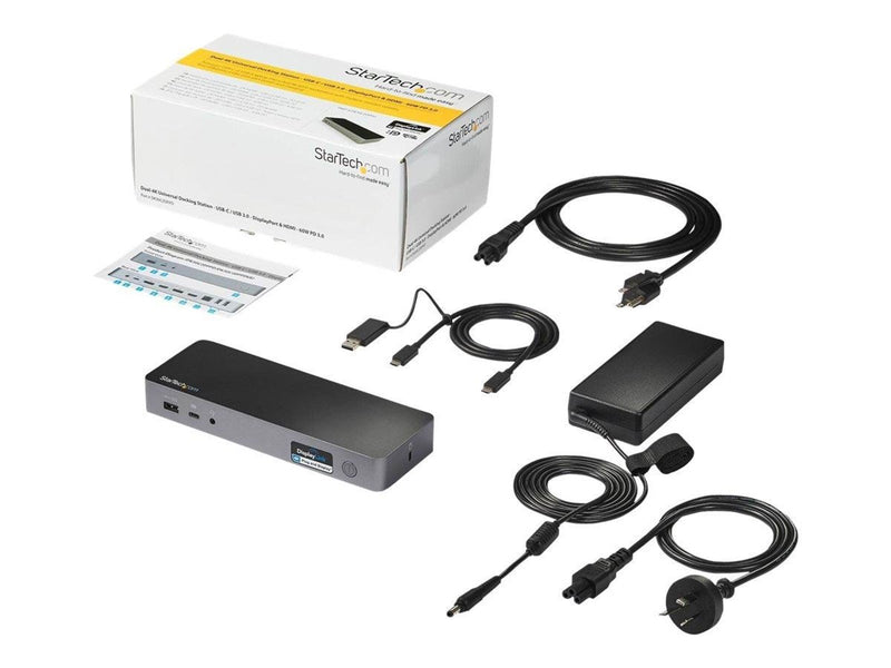 StarTech.com Universal Laptop Docking Station - USB-C & USB 3.0 2x4K 60W PD - docking station - 2 x HDMI 2 x DP