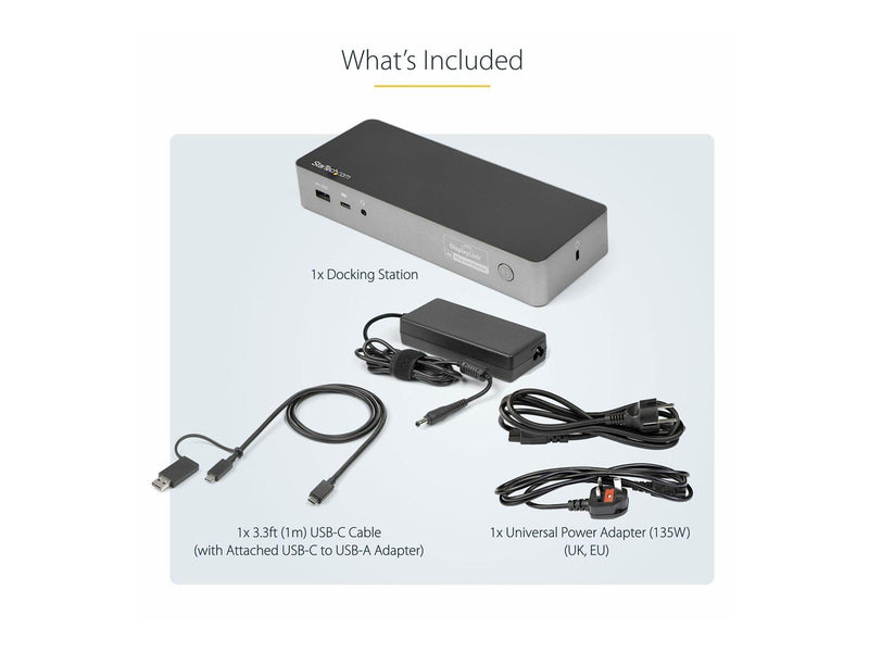 StarTech.com Universal Laptop Docking Station - USB-C & USB 3.0 2x4K 60W PD - docking station - 2 x HDMI 2 x DP