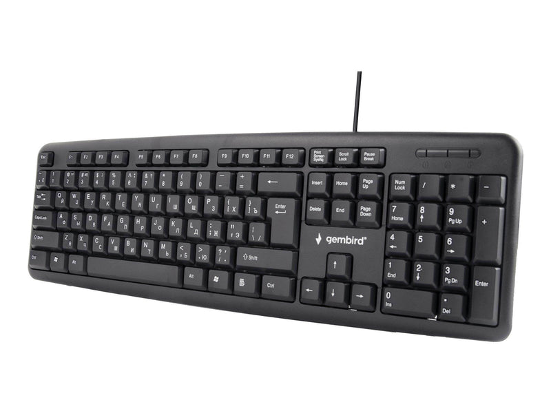 Gembird KB-U-103 - keyboard - Russian - black - Tastaturen - Russich - Schwarz