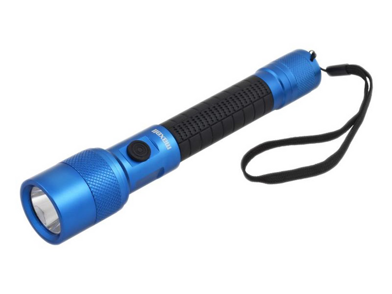 Maxell UV LED flashlight IP44 aluminum blue