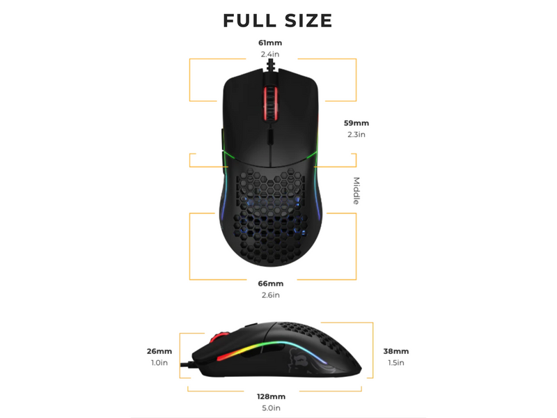 Glorious PC Gaming Race Model O - Matt Schwarz - Gaming Maus (Schwarz mit RGB)