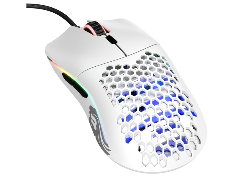 Glorious PC Gaming Race Model O - Matt Weiß - Gaming Maus (Weiß mit RGB Licht)