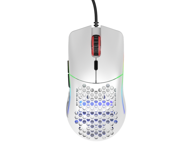 Glorious PC Gaming Race Model O - Matt Weiß - Gaming Maus (Weiß mit RGB Licht)