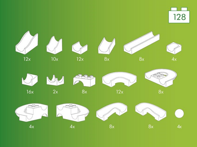 Hubelino Set Bahnelemente 128-teilig