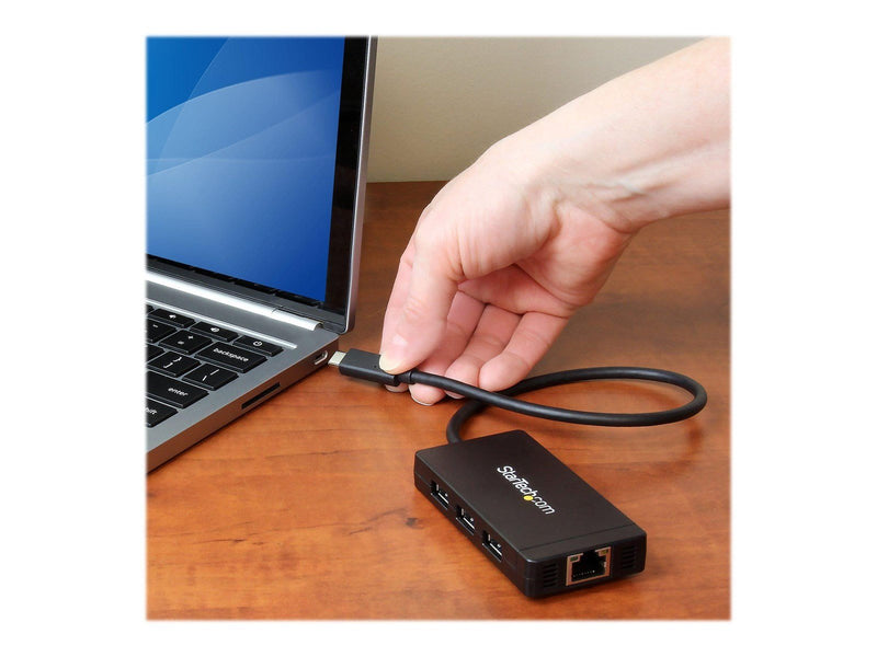 StarTech.com USB 3.0 Hub 3-port with USB-C and GbE USB-Hubs - 3 - Schwarz