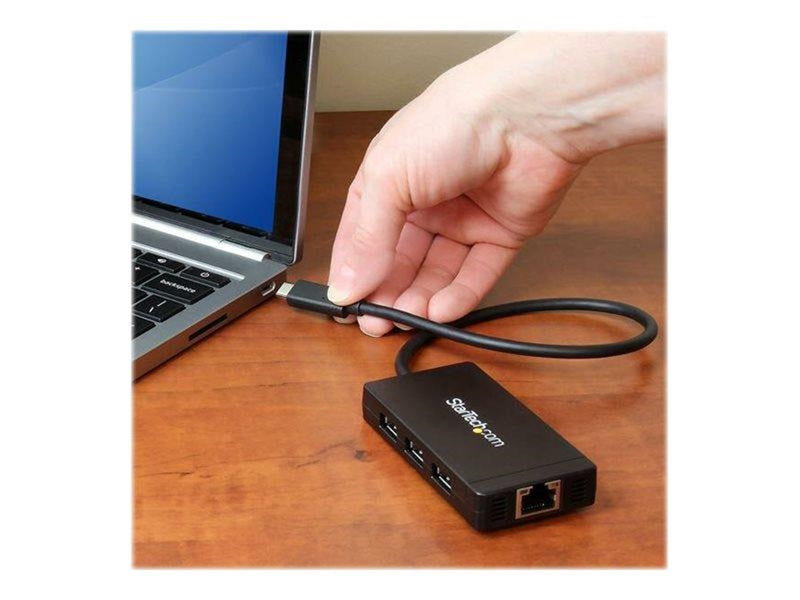 StarTech.com USB 3.0 Hub 3-port with USB-C and GbE USB-Hubs - 3 - Schwarz
