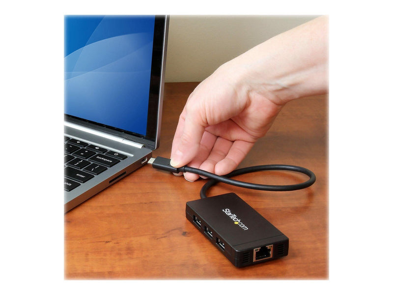 StarTech.com USB 3.0 Hub 3-port with USB-C and GbE USB-Hubs - 3 - Schwarz