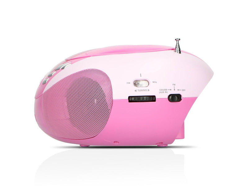 Lenco SCD-37 USB - Portable FM Radio CD and USB player - Pink