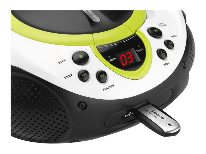 Lenco SCD-38 USB - Portable FM Radio CD and USB player - Lime