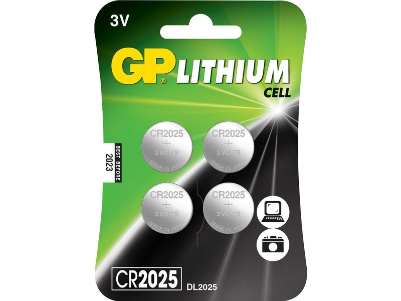 GP 1x4  CR2025 3V Lithium Cell