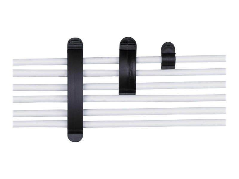 Deltaco adhesive cable clamps in plastic 1/3/6 sl