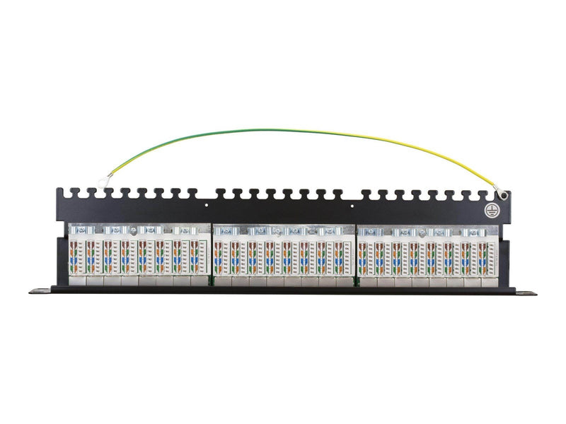 Deltaco STP patch panel 24xRJ45 Cat6a 1U 19"