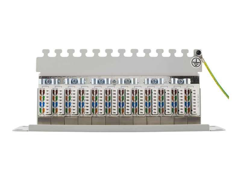 Deltaco 10" patch panel 12xRJ45 Cat6a STP 10Gb