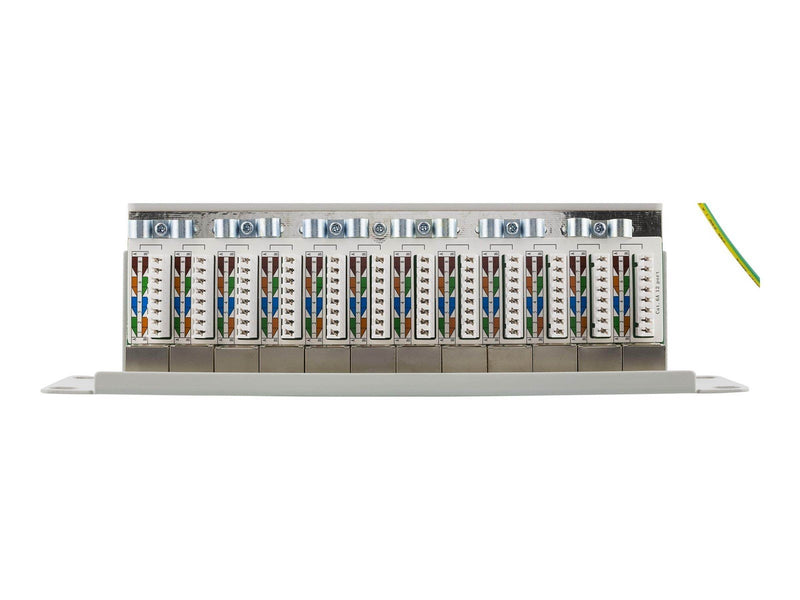 Deltaco 10" patch panel 12xRJ45 Cat6a STP 10Gb