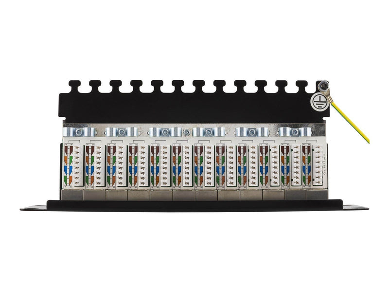 Deltaco 10-PATCH15 10" patch panel 12xRJ45 Cat6a STP 10Gbps metal black