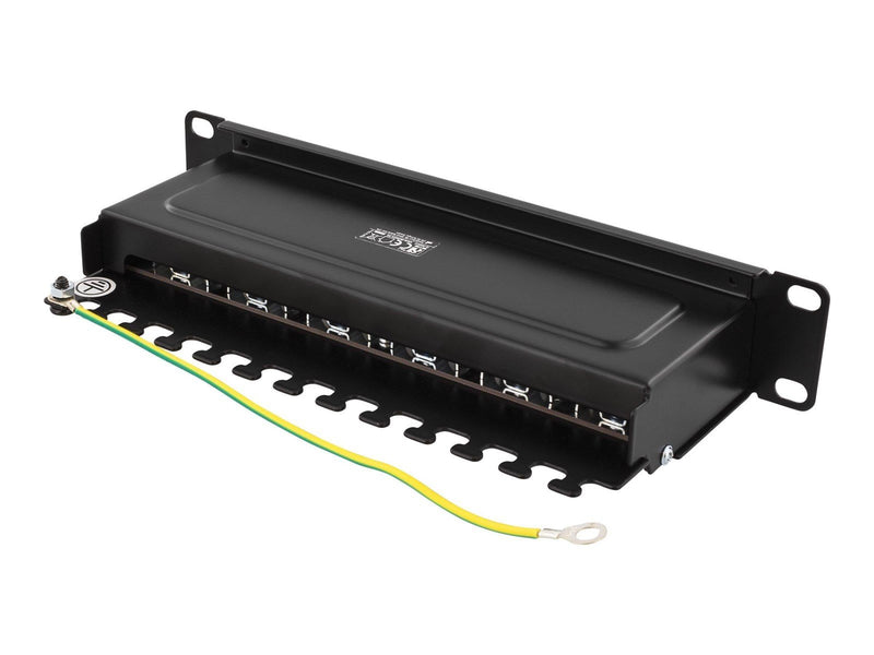 Deltaco 10-PATCH15 10" patch panel 12xRJ45 Cat6a STP 10Gbps metal black