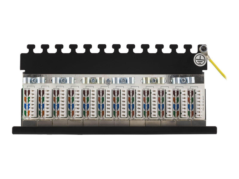 Deltaco Patch Panel 12xRJ45 Cat6a wall-mountable metal black