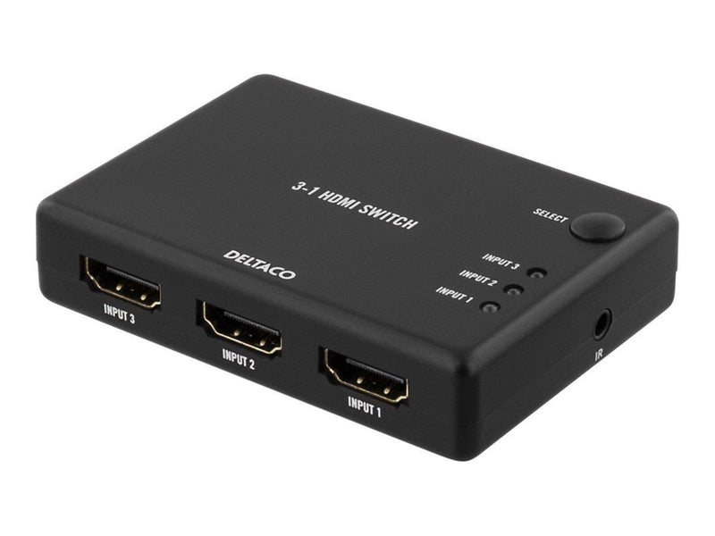 Deltaco HDMI Switch 3 inputs to 1 output sup 4K