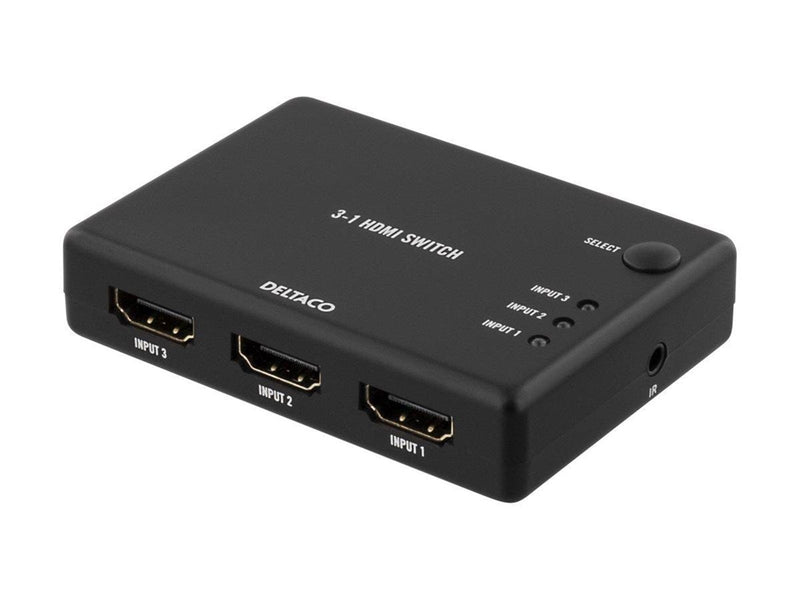 Deltaco HDMI Switch 3 inputs to 1 output sup 4K