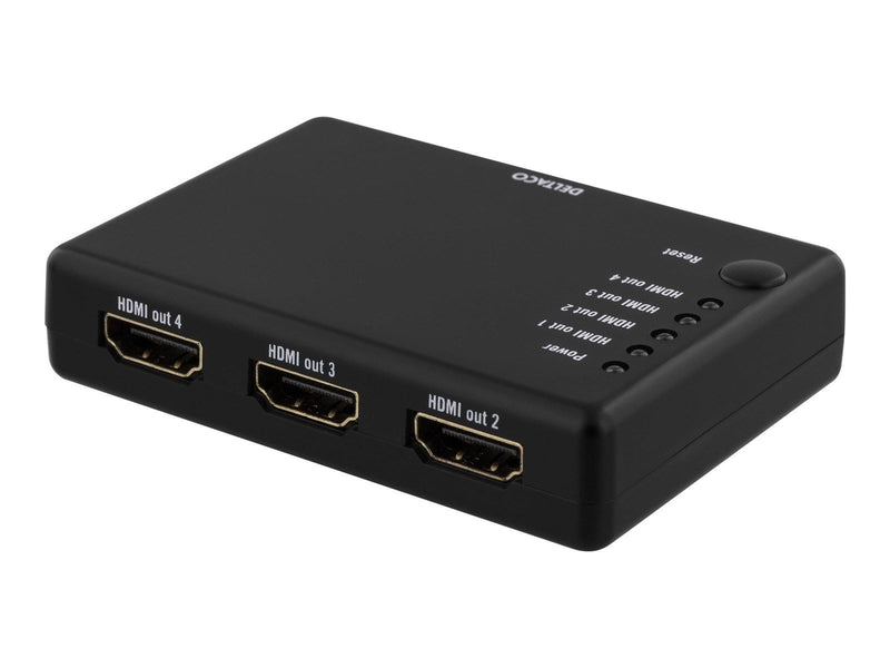 Deltaco HDMI splitter 1x HDMI in 4x HDMI out 6.