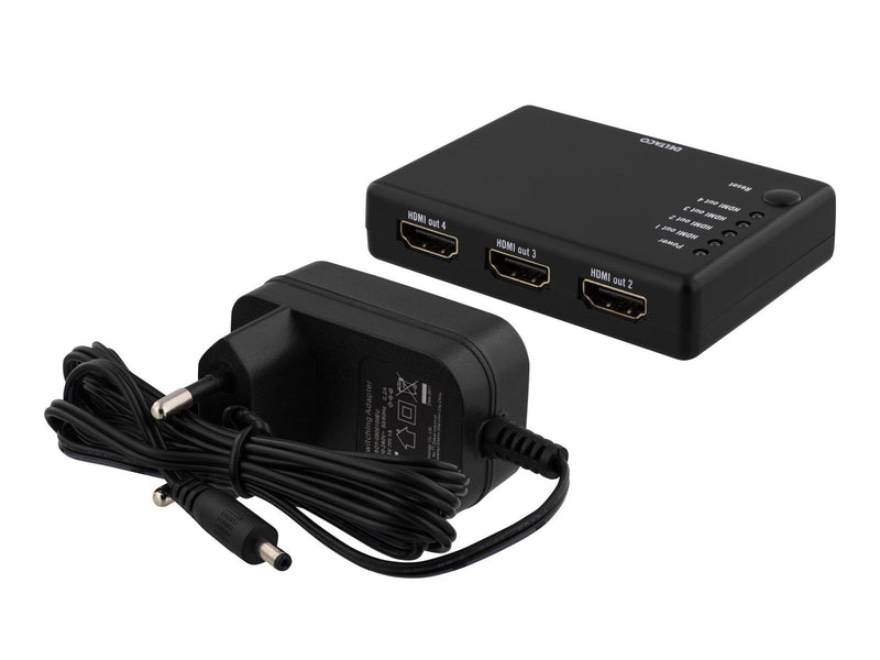 Deltaco HDMI splitter 1x HDMI in 4x HDMI out 6.